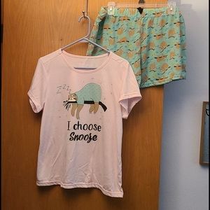 Super cute sloth pajama set